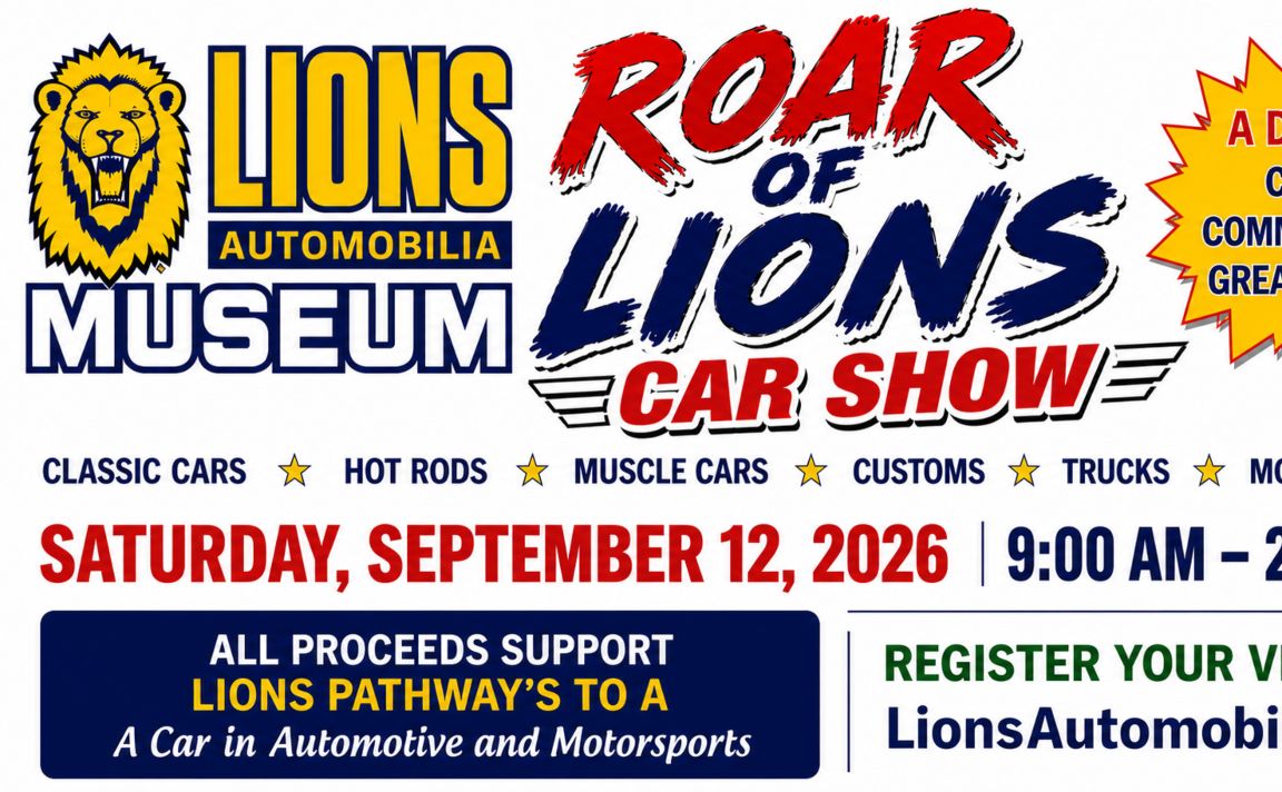 Roar of Lions Car Show partial flyer September 2026
